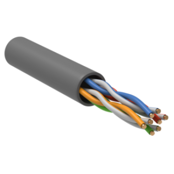 IEK Кабель связи витая пара U/UTP кат.5 CCA 100МГц 4 пары PVC INDOOR 1м серый GENERICA - BC1-C504-111-305-G