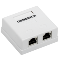 IEK Розетка информационная настенная RJ45 кат.5E FTP 2 порта GENERICA