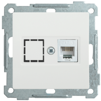 IEK Розетка компьютерная РК10-1-Б RJ45 Cat5e BOLERO белый - EKB15-01-K01