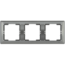 IEK Рамка 3-местная горизонтальная РГ-3-БА BOLERO антрацит