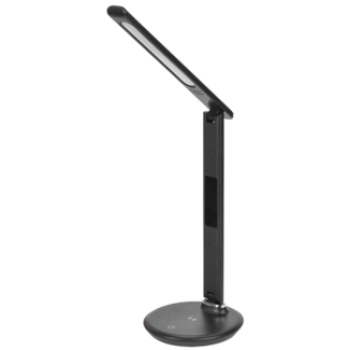 IEK LIGHTING Светильник светодиодный настольный 2011 7Вт на подставке QI-заряд USB-выход кожа черный - LDNL0-2011-1-QI-7-K02